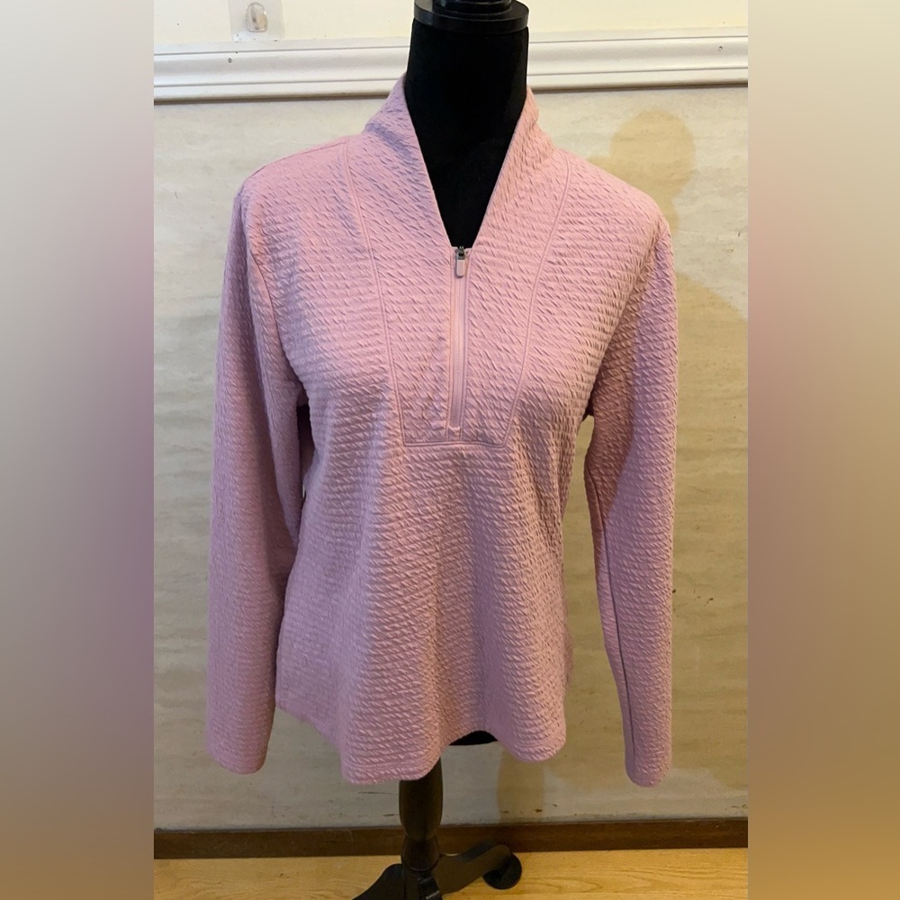Apana Lavender Half Zip Pull Over Long Sleeve Top